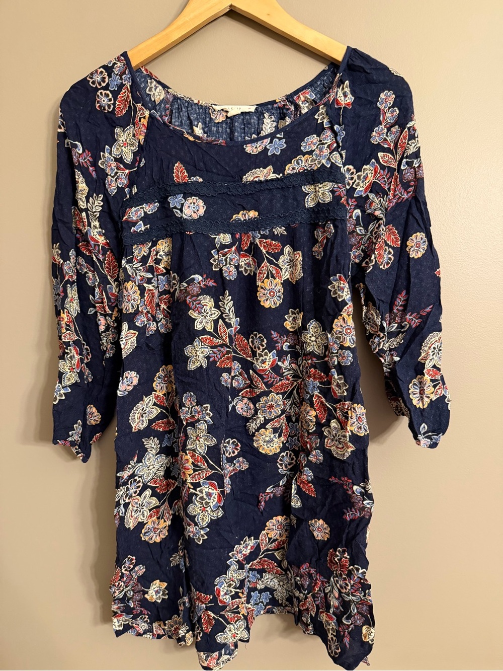 Le Lis Navy Floral Mini Dress